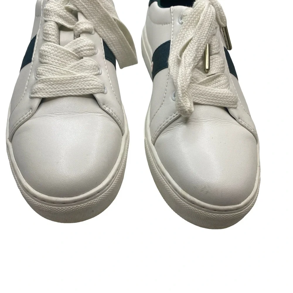 Kate Spade Iggy low top court sneakers white peacock sapphire green woman’s 7.5 - Picture 6 of 8
